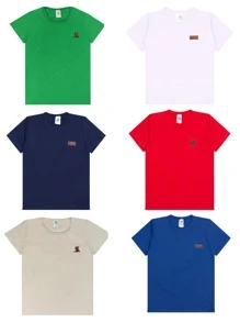 Kit 4 Camiseta Juvenil Menino Básica Infantil 100% Algodão Tamanho 1 a 16