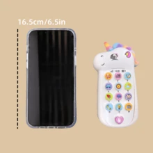 Teléfono musical interactivo para bebés: música, clima, animales y talla grande de 10 efectos de sonido, 2 modos intercambiables, opciones de color rosa y azul