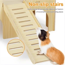 Grande Esconderijo de Madeira para Porquinho-da-Índia com Rampa - Casa Castelo de Estimação de Fácil Montagem para Coelhos, Hamsters e Animais Pequenos