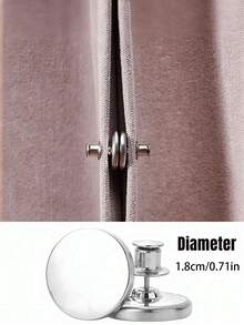 4pcs Simple Round Magnetic Curtain Clips, Blackout Curtain Hooks, Detachable Curtain Decorative Clips, Fabric Fasteners