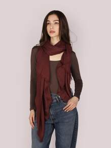 1pc Women's Solid Color Lightweight Silky Feel Large Size Travel Photography Simple Fashion Scarf Shawl Wrap