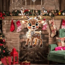 1pc, Holiday Reindeer Decoration - Cute Baby Reindeer Design, Holiday Decoration For Multiple Occasions, Suitable For Christmas Trees And Cars, Universal Party Accessories For Halloween, Christmas, Valentine's Day, Random Color Shipping
