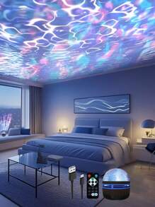 LED Water Ripple/Aurora Projection Lamp, Powered By USB, Is Highly Suitable For Bedroom Night Lights, Room Lighting Decoration Lamps, Creating A Strong Atmosphere Effect. It Is Also Very Suitable As Decoration Equipment For Holiday Parties.