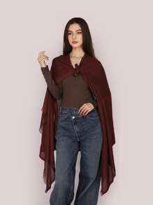 1pc Women's Solid Color Lightweight Silky Feel Large Size Travel Photography Simple Fashion Scarf Shawl Wrap