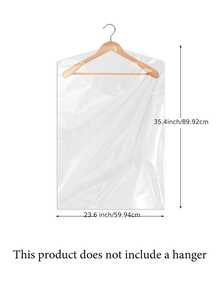 10/15 件衣服防尘罩，透明塑料衣服防尘袋，挂衣袋，干洗店服装挂袋，可重复使用防尘袋，适用于学校、办公室、家庭、旅行的衬衫、西装、连衣裙、外套、便携式防尘服装袋（无衣架） - 彩色 - 查看 6
