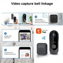 Videocitofono senza fili intelligente, supporta visione notturna, avvisi in tempo reale, cambio voce, cattura foto/video e audio bidirezionale - nero - Visualizzare 8