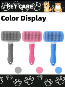 1pc Pet Grooming Brush, Deshedding Tool For Dogs And Cats, Massage Brush For Quick Fur Cleaning, Automatic Hair Removal, Comfortable Pet Grooming, Cats And Dogs Love Being Groomed, Relieves Stress And Improves Fur Health