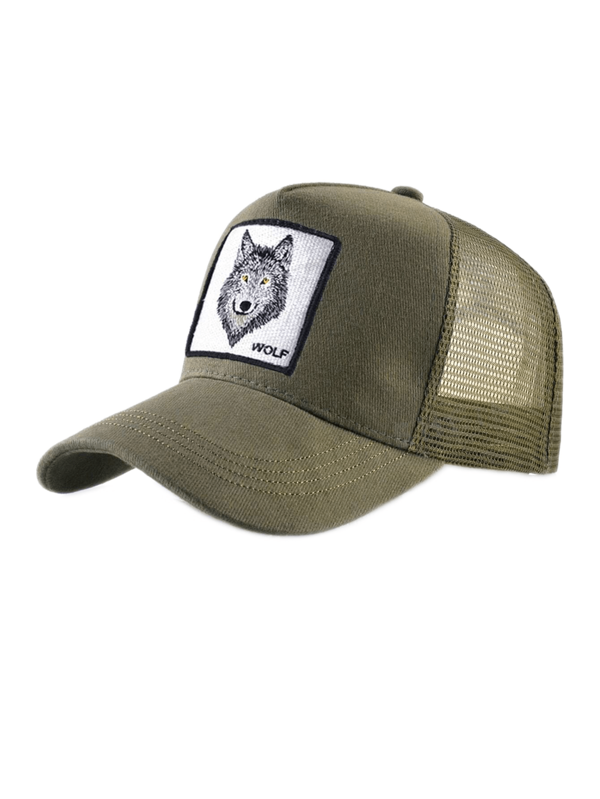 1 pieza Gorra de béisbol con estampado de lobo, protección solar, transpirable, versátil y de moda, unisex, adecuada para viajes y deportes al aire libre