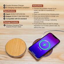 Wireless Phone Charger Custom Wood- Personalized With Name & Design - Unique, 15W Fast Charging - Perfect Gift! - Multicolor - View 6