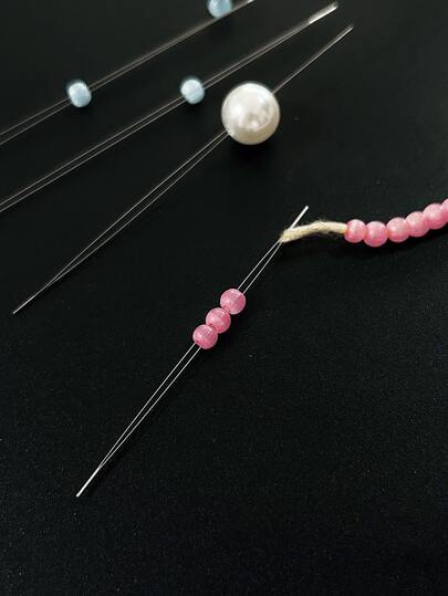 5pcs Beading Needles/Jewelry Making Tools, Eye Needles For Handmade Necklace Stringing, 5.5cm/7.5cm/12.5cm/15cm