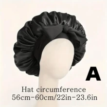 1pc Luxurious Satin & Silk Bonnet For Sleeping - Adjustable Comfort Fit With Tie Band - Unisex Night Hair Protection For Men & Women Home Bathroom Decor Fall Decor Back To School