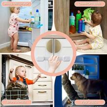 12pcs Baby Cabinet Locks, Child Proof Drawer Locks, Adjustable No Drill Cabinet Locks With Straps, Suitable For Child Drawers, Ensure Child - White - View 5