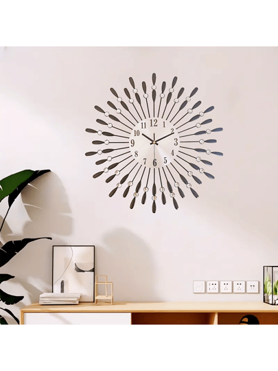 1pc 14.96 Inch Moderne Metal Wand Klok Living Room, Kitchen, Dining Bedroom, Office Non Ticking Easy To Read Silently,Home ,Room Birthday Graduation Bedroom Dormitory Back School view 8