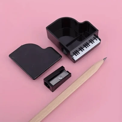 1 pieza Sacapuntas de piano en miniatura con diseño creativo, regalo de papelería musical único, sacapuntas personalizado para estudiantes, adecuado para útiles escolares y de oficina, papelería para estudiantes