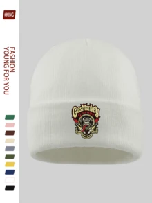 1pc Adventure Exploring Gas Monkey Garage & Cartoon Red Cap Teddy Bear Print Knit Beanie Hat, Unisex Warm Outdoor Cap With Gorilla & Slogan Design For Winter, Elastic Soft Comfortable Ski Hat, Funny Stylish Solid Color Knitted Cap For Skiing, Cycling, Running, Skateboarding, Fitness, Gifts For Dad, Grandpa, Halloween, Christmas - A - View 5