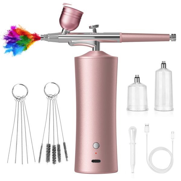 Airbrush Kit With Compressor - 30PSI High-Pressure, Non-Clogging Air Brush Set Corded Rechargeable With 0.3mm Nozzle And Cleaning Brush For , Painting, And Cake Decorating ﻿ ﻿