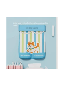 1 قطعة شبكة تخزين متعددة الوظائف بتصميم كرتوني، حقيبة تخزين سعة كبيرة قابلة للتعليق على الحائط