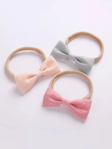 5pcs/Set Cute Star Fabric Bow Baby Headbands, Soft Elastic Princess Hair Accessories Set (Excluding Paper Card) - Multicolor - View 3