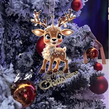 1pc, Holiday Reindeer Decoration - Cute Baby Reindeer Design, Holiday Decoration For Multiple Occasions, Suitable For Christmas Trees And Cars, Universal Party Accessories For Halloween, Christmas, Valentine's Day, Random Color Shipping