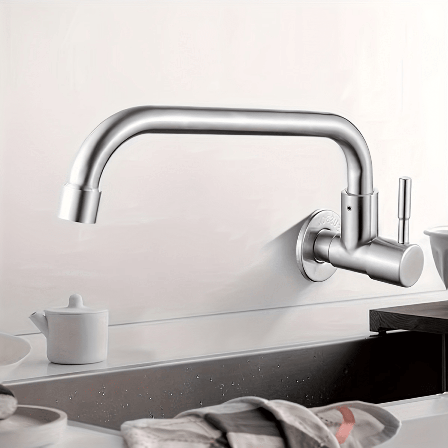 360 Degree Swivel Single Cold Kitchen Faucet, Vertical Sink Tap, 1/2" Household Single Cold Faucet