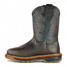 Bota de Trabajo Industrial, Estilo Vaquero de Rodeo Bordada de Premium, Plantilla Anti-fatiga, Suela TPU Acojinada Duradera, Apache By ACM Boots - Café integral - Ver 8