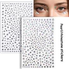 Pegatinas de perlas 3D, pegatinas de joyas, pegatinas autoadhesivas, decoración de strass, pegatinas de perlas para decoración del cabello DIY, accesorios decorativos para Halloween, Navidad y regalos, pegatinas de perlas autoadhesivas de fondo plano para uñas, teléfonos y talla grande para el Día de San Valentín