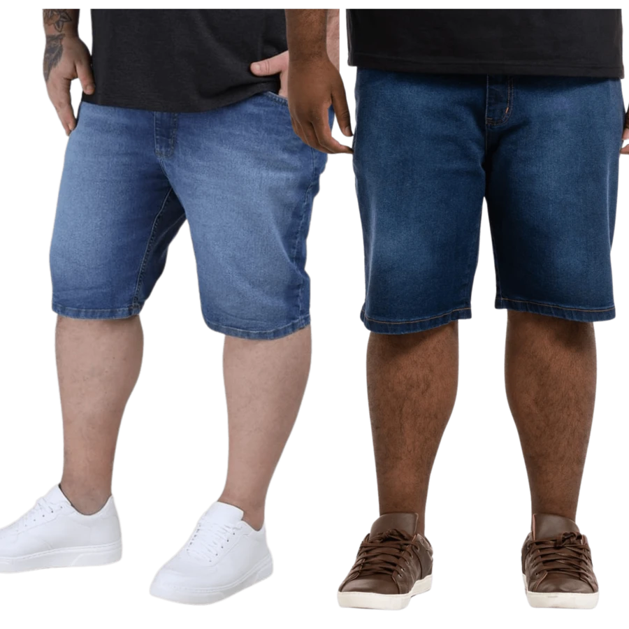 Bermuda Plus Size Men's Jeans Large With Lycra Elastane Summer Pocket Zipper Bermuda Jeans - 牛仔褲 - 查看 1