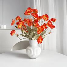 1/3/5/6支装，59厘米仿真罂粟花，每枝4朵，简约现代风格，可弯曲且不褪色 - 适合DIY花墙、场景装饰、客厅/卧室花瓶插花、婚礼、派对、桌面装饰。也适合秋冬季装饰、家居、厨房、婚礼、餐桌、中心摆件、办公室、花园、户外等场合。 - 夕陽紅 - 查看 6