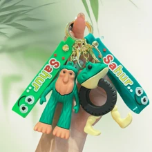 1pc Italian Brainrot Shanhaijing Keychain, Funny Wooden Man Pendant, Tralala Shark Plush Doll, Creative Novelty Item, Backpack Accessory, Stress Relief Gift, Chinese Style Present For Students