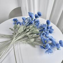 1/3/6支装，59厘米仿真罂粟花，每枝4朵，简约现代风格，可弯曲且不褪色 - 适用于DIY花墙、场景装饰、花瓶插花、婚礼、派对、桌面装饰。秋冬季装饰，适用于客厅、卧室、厨房、婚礼、餐桌、办公室、花园、户外，也是生日和毕业礼物的理想之选。 - 冰魄藍 - 查看 4