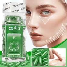 90/180粒羊胎素纯白精华胶囊，维生素E面部精华，瓶装，深层激活肌肤，保湿滋润，改善肤色，美白提亮，抗皱抗衰老 - 金色 - 查看 7