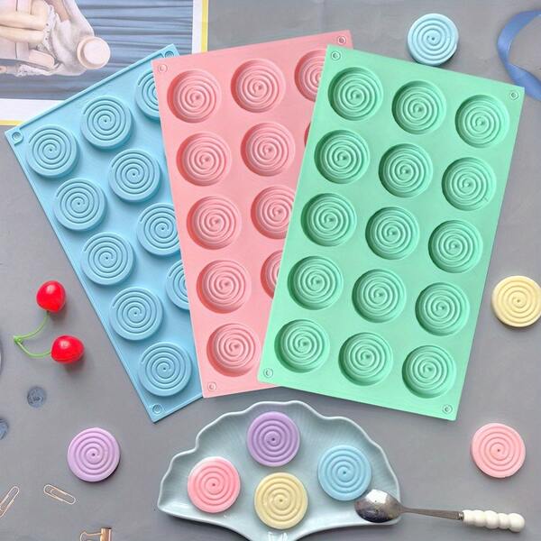 Moules en spirale en silicone - Le choix parfait pour la confection créative de chocolats et de bonbons. Moules à bonbons de cuisine, moules à pâtisserie en spirale en silicone, moules délicieux, ustensiles de cuisson et de cuisine, moules en spirale faciles à démouler, moules à bonbons maison, moules à pâtisserie