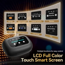 Full-Featured Long-Lasting Wireless Headset, Bluetooth Headset With Ear Hook, Pure Bass, Over-Ear Headset, ENC Noise Cancellation With LED Display, Compatible With All Smartphone Connections - 黑色 - 查看 1