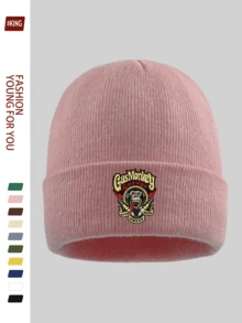 1pc Adventure Exploring Gas Monkey Garage & Cartoon Red Cap Teddy Bear Print Knit Beanie Hat, Unisex Warm Outdoor Cap With Gorilla & Slogan Design For Winter, Elastic Soft Comfortable Ski Hat, Funny Stylish Solid Color Knitted Cap For Skiing, Cycling, Running, Skateboarding, Fitness, Gifts For Dad, Grandpa, Halloween, Christmas - A - View 15