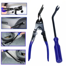 2pcs Car Panel Clip Removal Pliers Tools, Auto Fastener Trim Removal Tool Kit, Plastic Clip Push Pin Removal Pliers Tool Automotive Pry Tool Door Panel Dashboard Repair Set