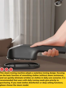 1 pieza Vaporizador de ropa portátil, Mini plancha eléctrica, Plancha portátil para el hogar, Plancha de calentamiento instantáneo, Protección de control de temperatura inteligente, Temperatura constante, Planchado plano/colgante de doble uso, Panel grande y suave, Ajuste multigrado, Planchado sin daños, Adecuado para el hogar, viajes, viajes de negocios y otros escenarios, Elimina arrugas de la ropa de manera eficaz, Planchado instantáneo, Creando un estilo de vida refinado