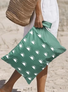 1 件太阳图案便携式储物袋，适用于沙漠徒步旅行和徒步旅行，适用于旅行储物袋、化妆包、化妆包、度假收纳袋、大容量化妆品收纳袋化妆盒，适用于口红、刷子、护肤品、手机、硬币、小物品，适用于家庭、礼物、度假和节日万圣节圣诞节多功能用途，波西米亚风