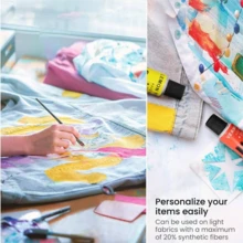 12 Colors Acrylic Fabric Paint Set , 24 Colors Acrylic Fabric Paint Set With 6 Brushes & 2 Canvas & Palette, 0.41oz Each, Slick Painting Kit For Clothing, Shoes, Beginner & Artists, Permanent Textile Paint,14/26 Colors Fabric Paint Set,30ml/1.01oz Each Tube