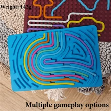 Sensory Activity Board: Adult Double-Sided Silicone Fidget Toy | Quiet, Tidy, Relieves Anxiety, ADHD, And | Portable Travel Bag And 10 Ropes | Suitable For Young People Over 14 Years Old, Silicone Breathable Toy, Creative Toy, Stress Relief, Christmas Preferred Gift (Color Random),Sensory Toys,Sensory,Fidget Toys