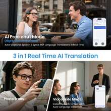 SENBONO AI Smart Glasses With 100+ Language Translator, 100+ Languages, Wireless Calls, Music Control, Voice Assistant, Rechargeable, Black Frame, Ideal For Travel & Office Use, Realtime Language Converter | Sleek Eyewear Design | Highquality Audio