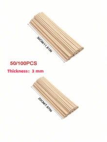 Độ dày 3mm/50 chiếc/100 chiếc Thanh gỗ chốt cho đồ thủ công và các dự án tự làm Thanh gỗ thủ công tre chưa hoàn thiện Thanh gỗ chốt cắt sẵn cho đạo cụ chụp ảnh thủ công - Nhiều màu - Xem 7