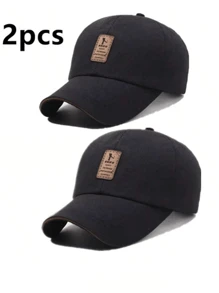 2pcs Men's Retro Patch Decorated Baseball Cap