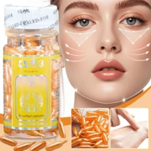 90/180粒羊胎素纯白精华胶囊，维生素E面部精华，瓶装，深层激活肌肤，保湿滋润，改善肤色，美白提亮，抗皱抗衰老 - 金色 - 查看 6