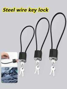 1pc Multi-Purpose Soft Steel Wire Cable Lock, Helmet Lock, Luggage Lock, Suited For Dorm, Warehouse, Iron Gate, Gym, Storage Cabinet, Luggage, Toolbox, Rust & Waterproof Padlock