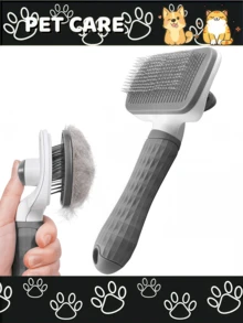 1pc Pet Grooming Brush, Deshedding Tool For Dogs And Cats, Massage Brush For Quick Fur Cleaning, Automatic Hair Removal, Comfortable Pet Grooming, Cats And Dogs Love Being Groomed, Relieves Stress And Improves Fur Health