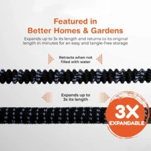25/50/75/100FT Expandable Garden Hose Kit With 10-Function High-Pressure Spray Nozzle,  3/4" Solid Brass Leakproof Fittings, All-Season Outdoor Hose For Cleaning, Gardening & Forestry, Forestry Applications, Vibrant Patterned Hose, Brass Connectors, Green/Blue Color - 藍色 - 查看 8