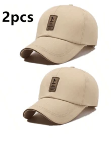 2pcs Men's Retro Patch Decorated Baseball Cap