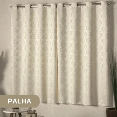 Cortina Jacquard 2,00x1,30 - Elegante Minimalista Estilosa p/ Sala Quarto Escritório