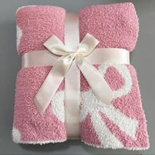 Pătură din fleece cu jumătate de față, pătură cu model de fundă, potrivită pentru decorul casei și cadouri, pătură de pluș moale și confortabilă, potrivită pentru canapea, pătură pentru canapea