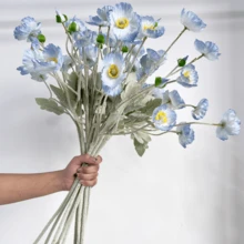 1/3/5/6 pezzi di papaveri artificiali, lunghi 59 cm, con 4 fiori, stile semplice e moderno, possono essere piegati e non sbiadiscono - utilizzati per decorazioni a parete floreali fai-da-te, allestimenti di scene, composizioni floreali per vasi in soggiorno e camera da letto, matrimoni, feste, riempimento di scrivanie. Foglie autunnali e primaverili, decorazione per la casa, la cucina, il matrimonio, il tavolo, centrotavola, ufficio, giardino, esterno